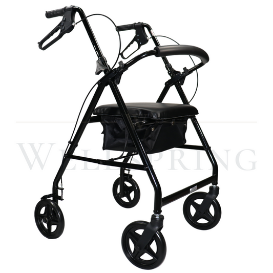 Andadera Rollator Premium de Aluminio 4 Ruedas Con Asiento Y Bolsa Para Objetos